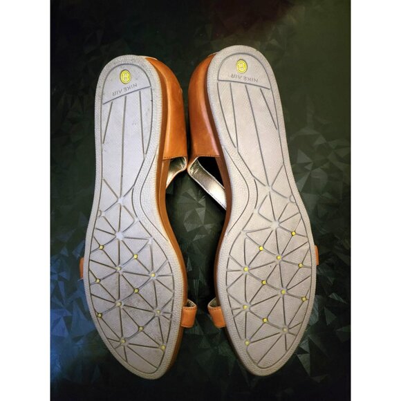 Cole Haan Womens Tan Open-Toe Sandals With Nike Air Sole & White Accent Size 9.5 - Picture 2 of 7